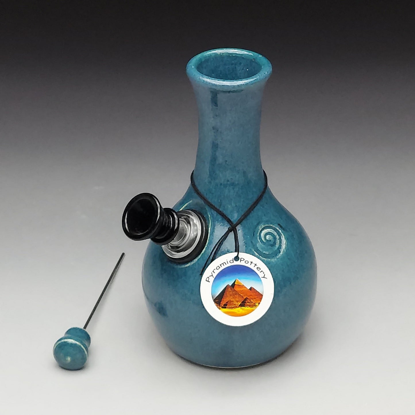 Small Teal Ceramic Bottle #2006