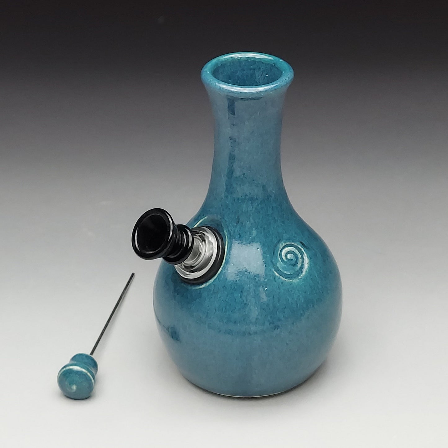 Small Teal Ceramic Bottle #2006