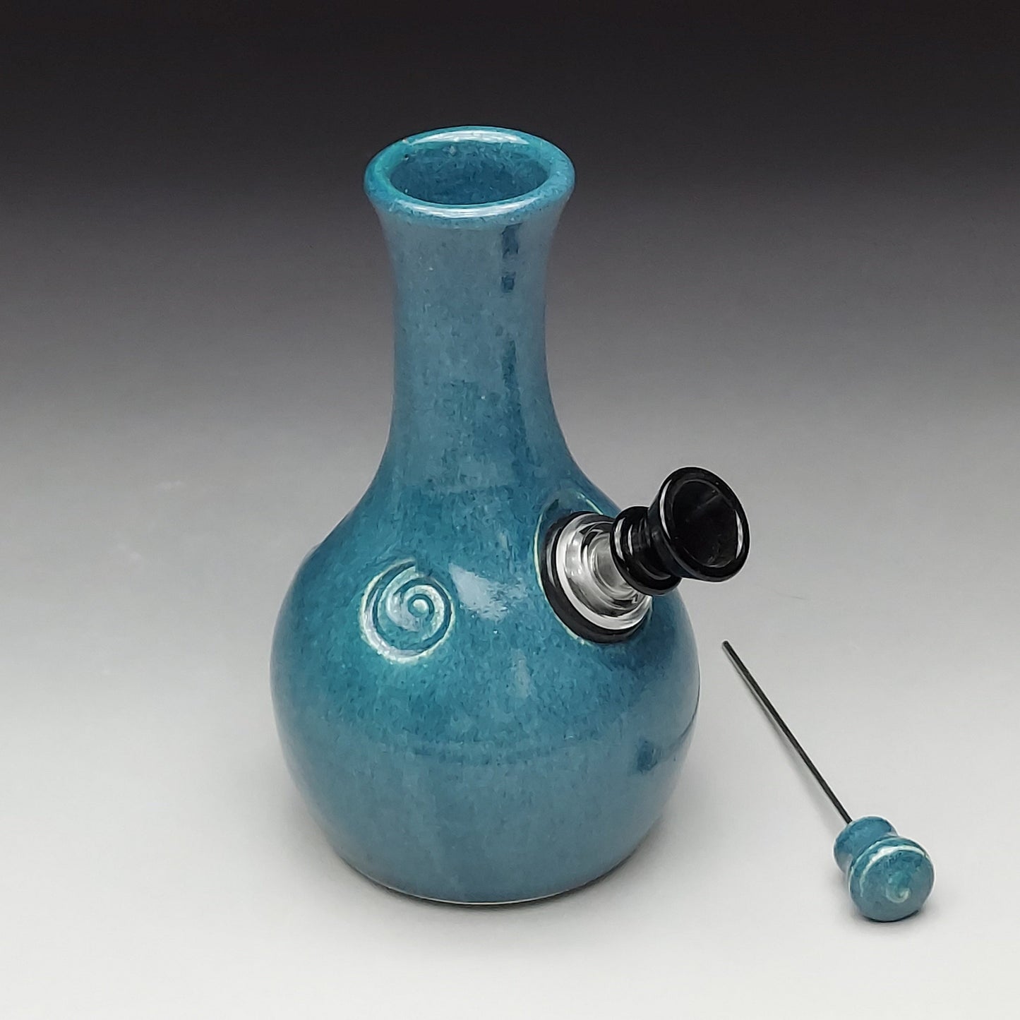 Small Teal Ceramic Bottle #2006