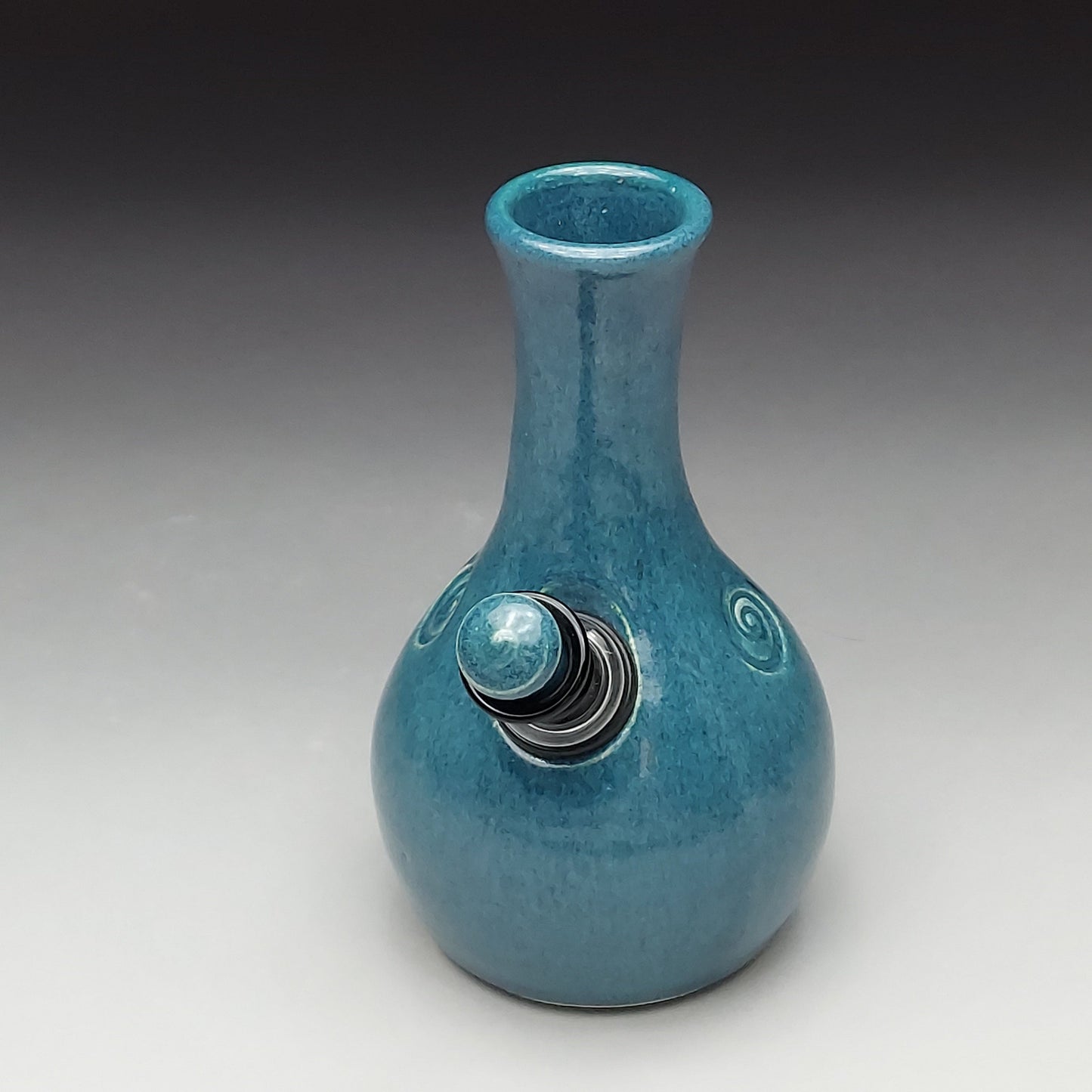 Small Teal Ceramic Bottle #2006