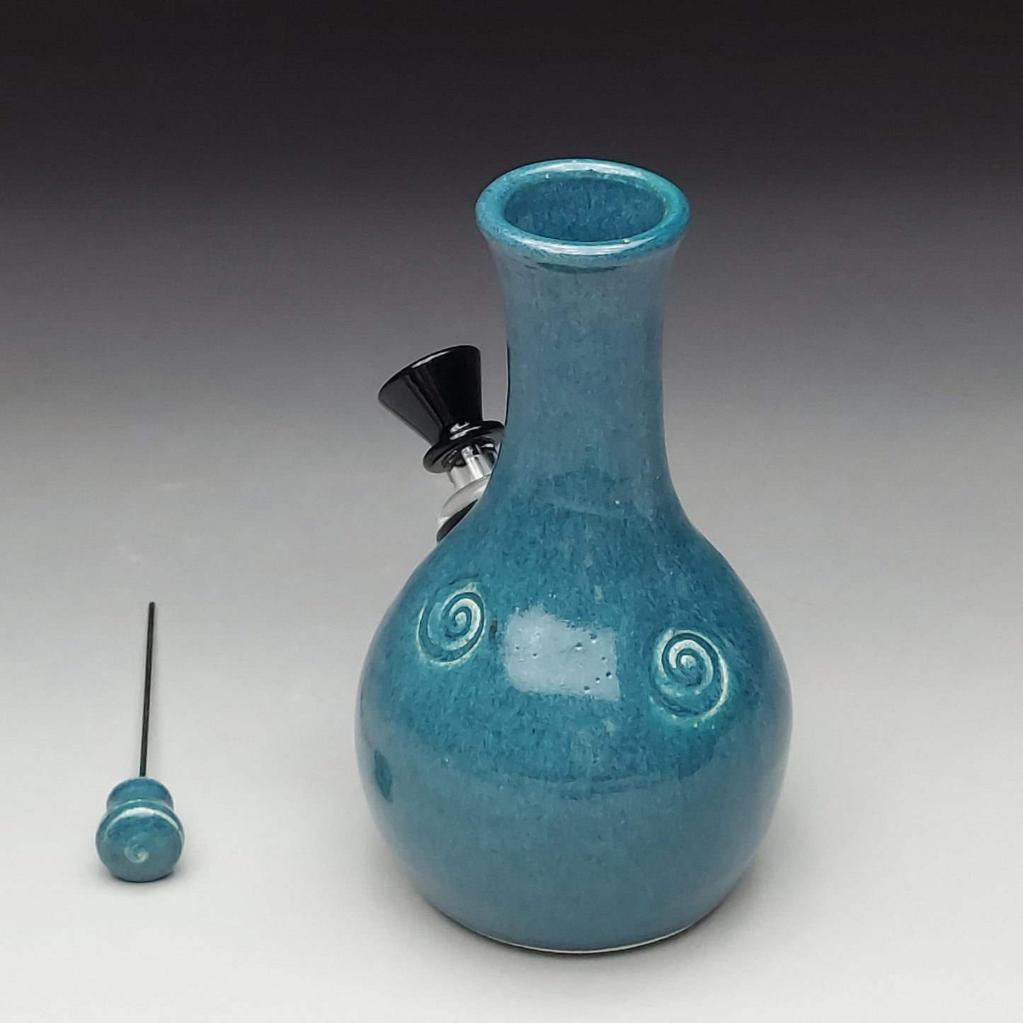 Small Teal Ceramic Bottle #2006