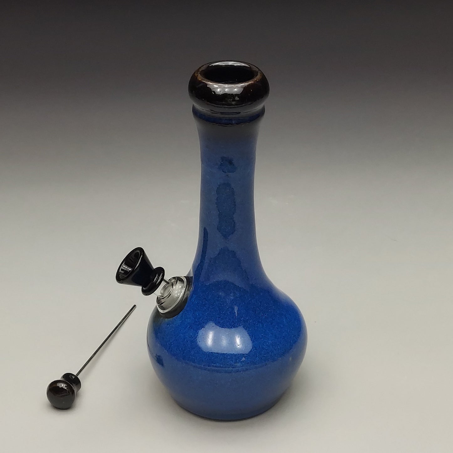 Blue & Black Ceramic Bottle #2007