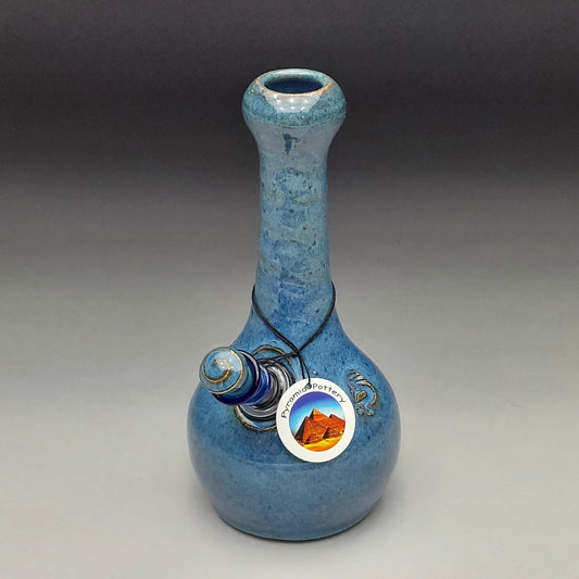 Blue Ceramic Bottle with Kokopelli #2008