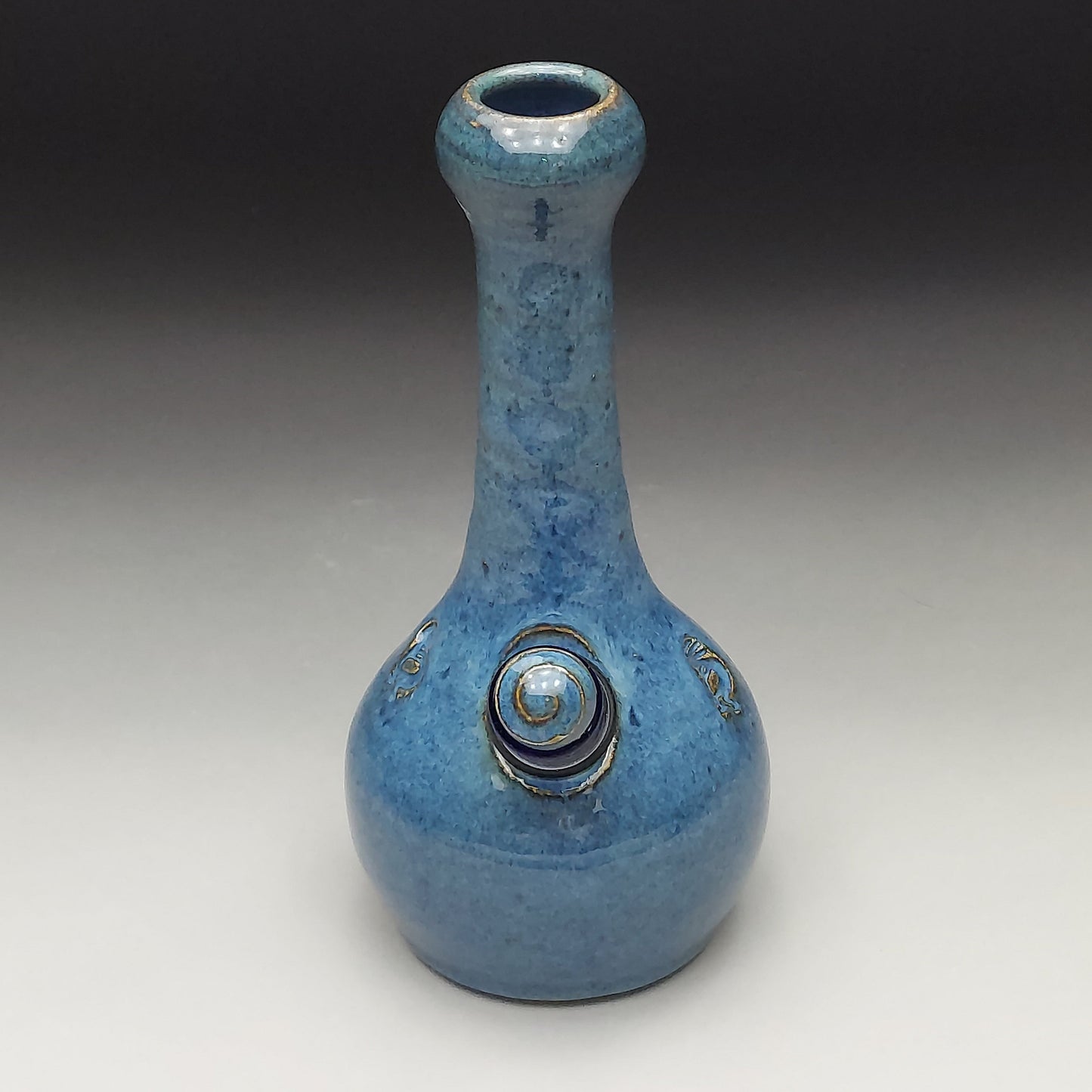 Blue Ceramic Bottle with Kokopelli #2008
