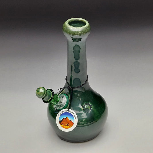 Green Ceramic Bottle with Ying Yang #2011
