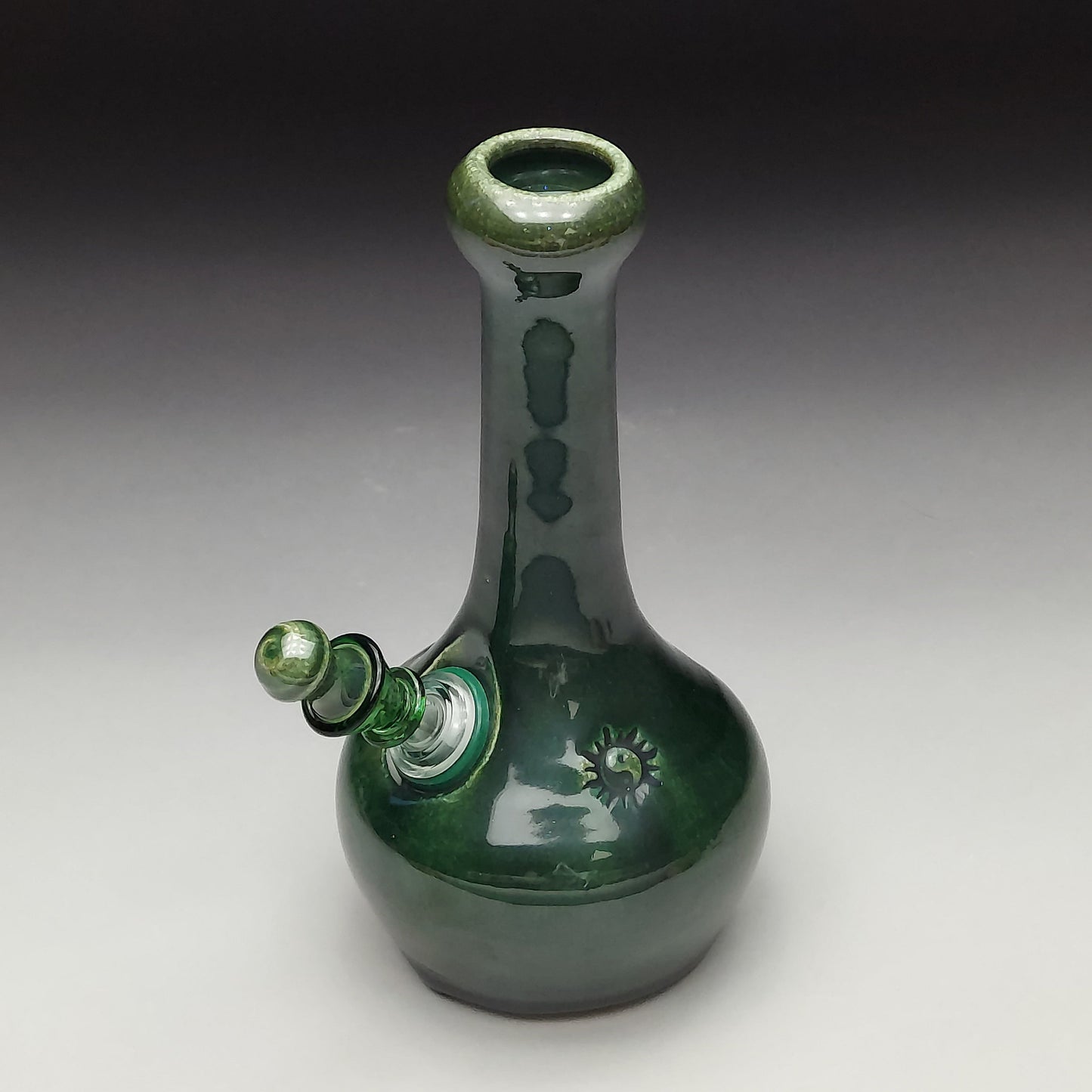 Green Ceramic Bottle with Ying Yang #2011