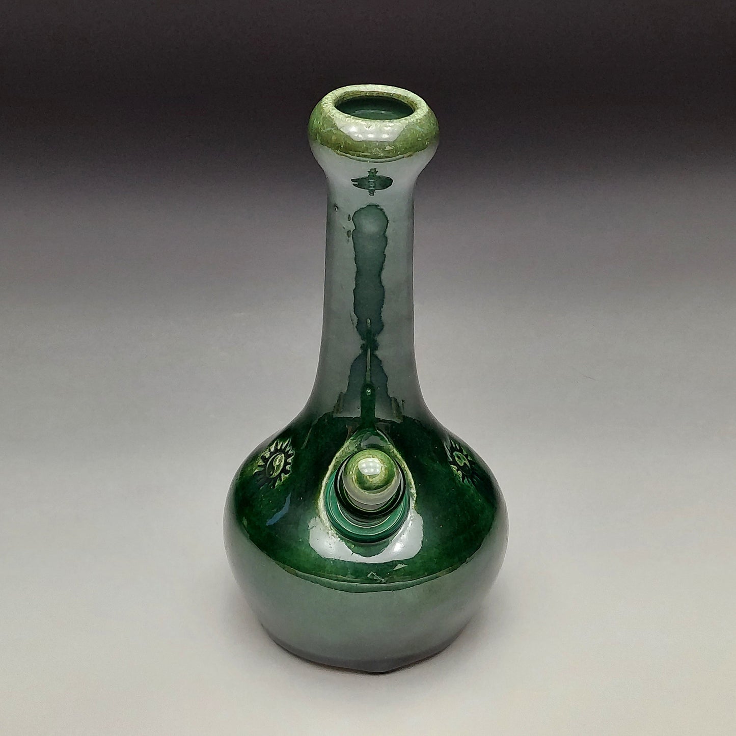 Green Ceramic Bottle with Ying Yang #2011