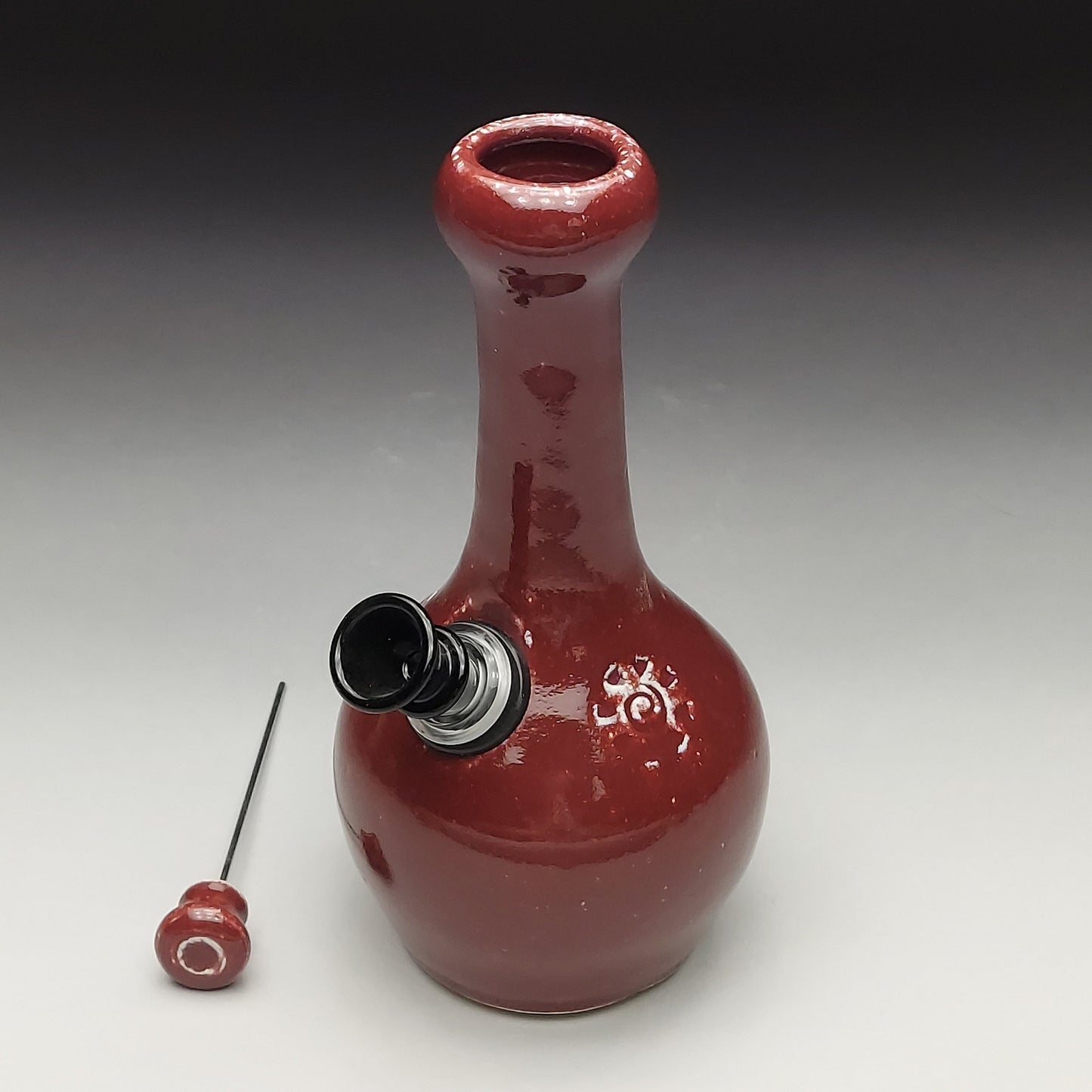 Burgundy Red Ceramic Bottle #2012