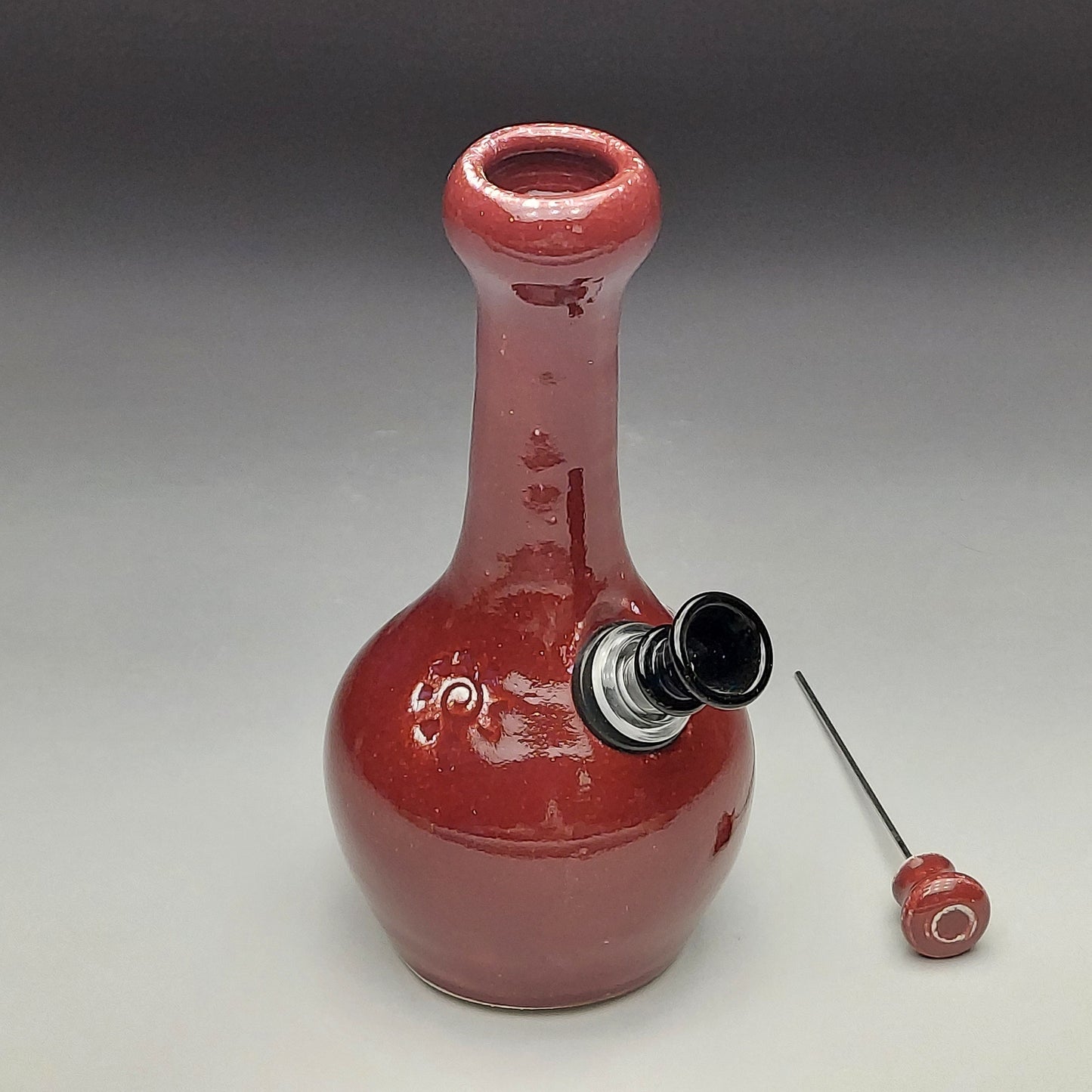 Burgundy Red Ceramic Bottle #2012