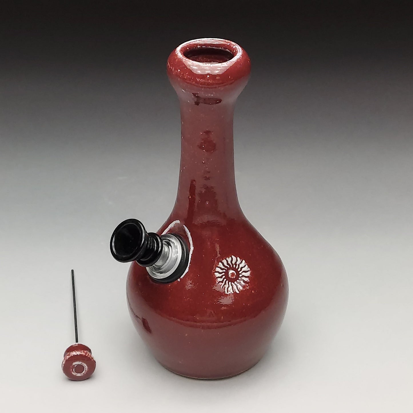 Burgundy Red Ceramic Bottle #2015