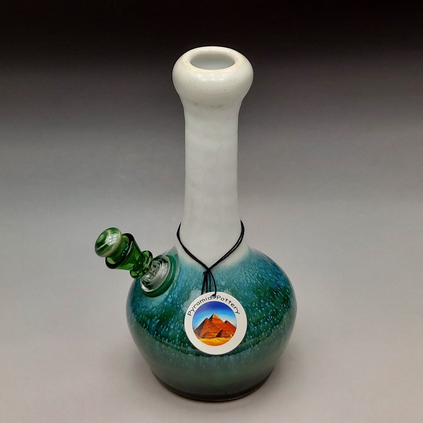 Green & White Ceramic Bottle #2014