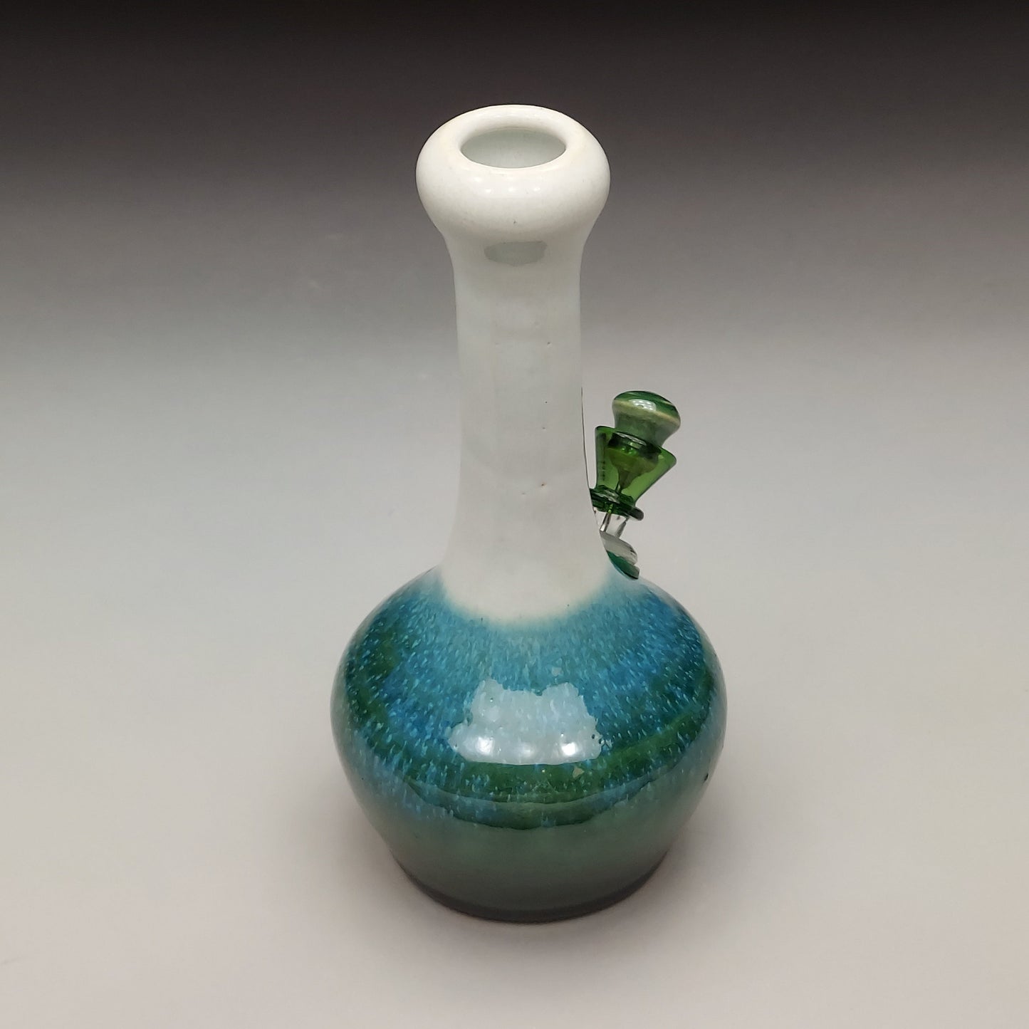 Green & White Ceramic Bottle #2014