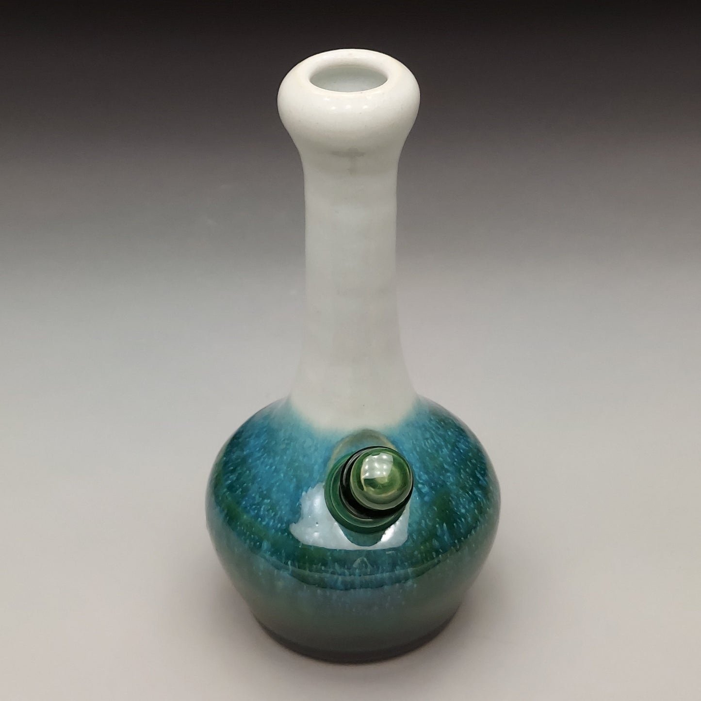 Green & White Ceramic Bottle #2014