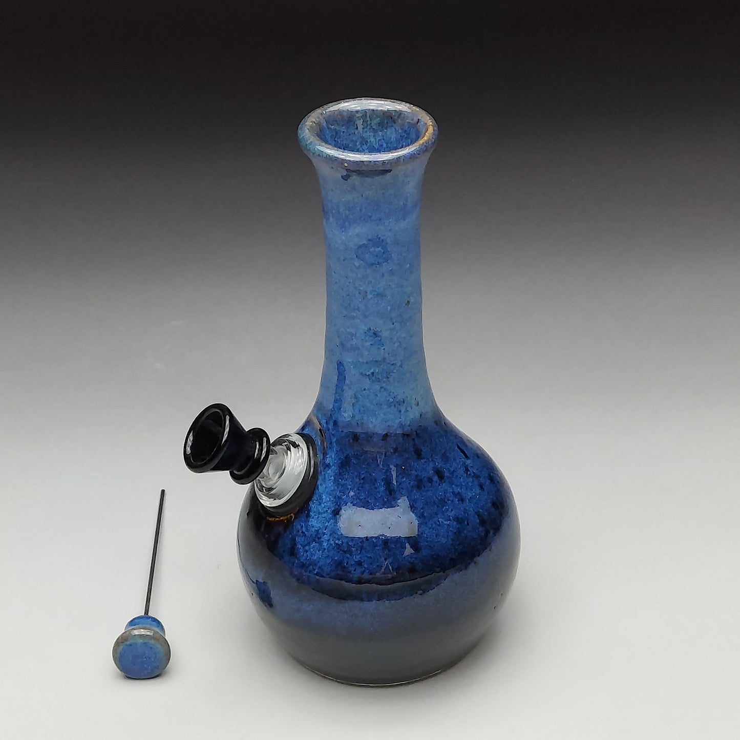 Blue & Black Ceramic Bottle #2018