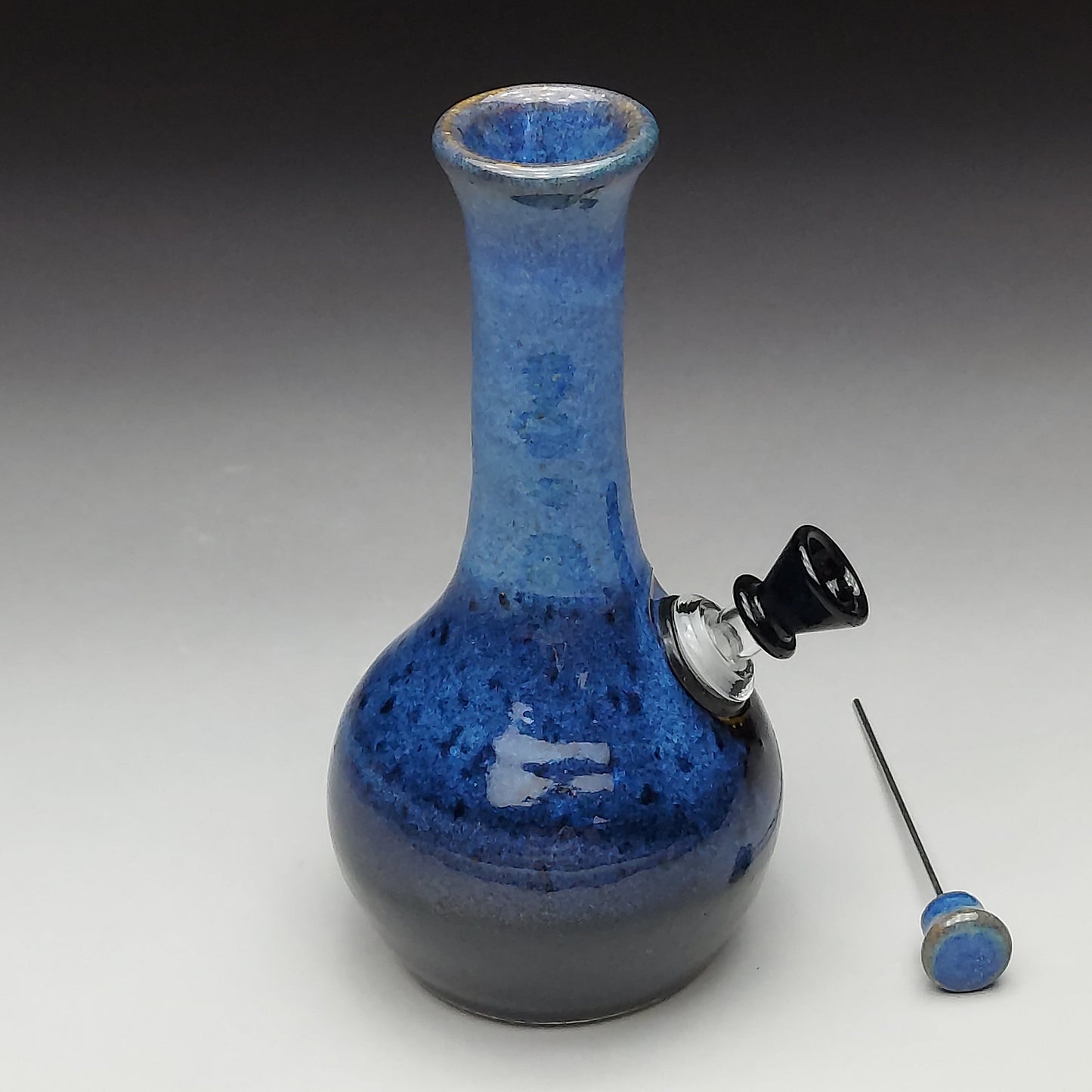 Blue & Black Ceramic Bottle #2018
