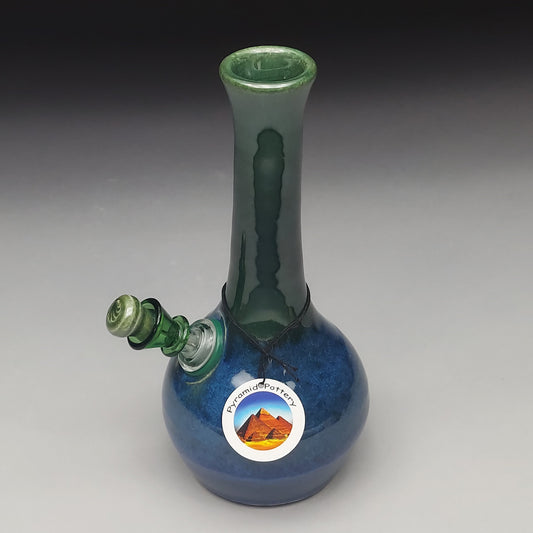 Green & Blue Ceramic Bottle #2026