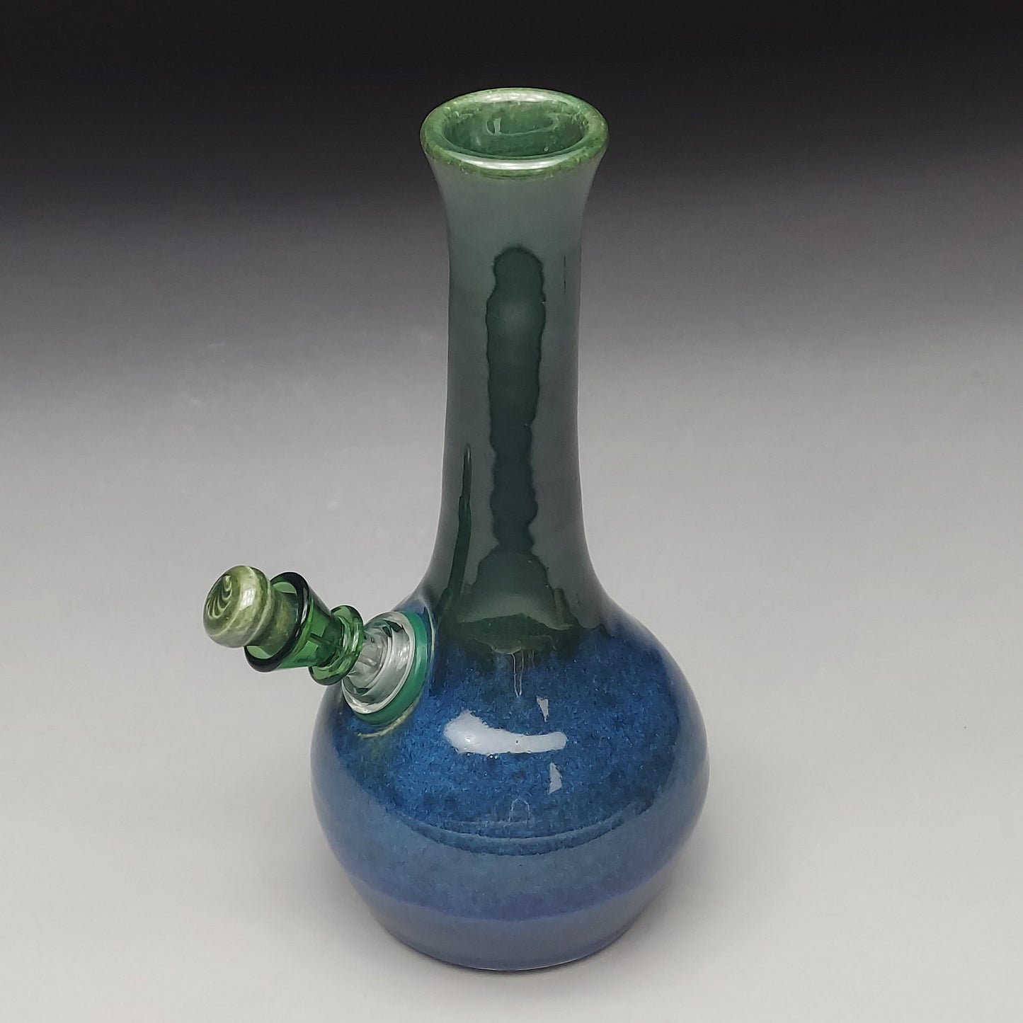 Green & Blue Ceramic Bottle #2026