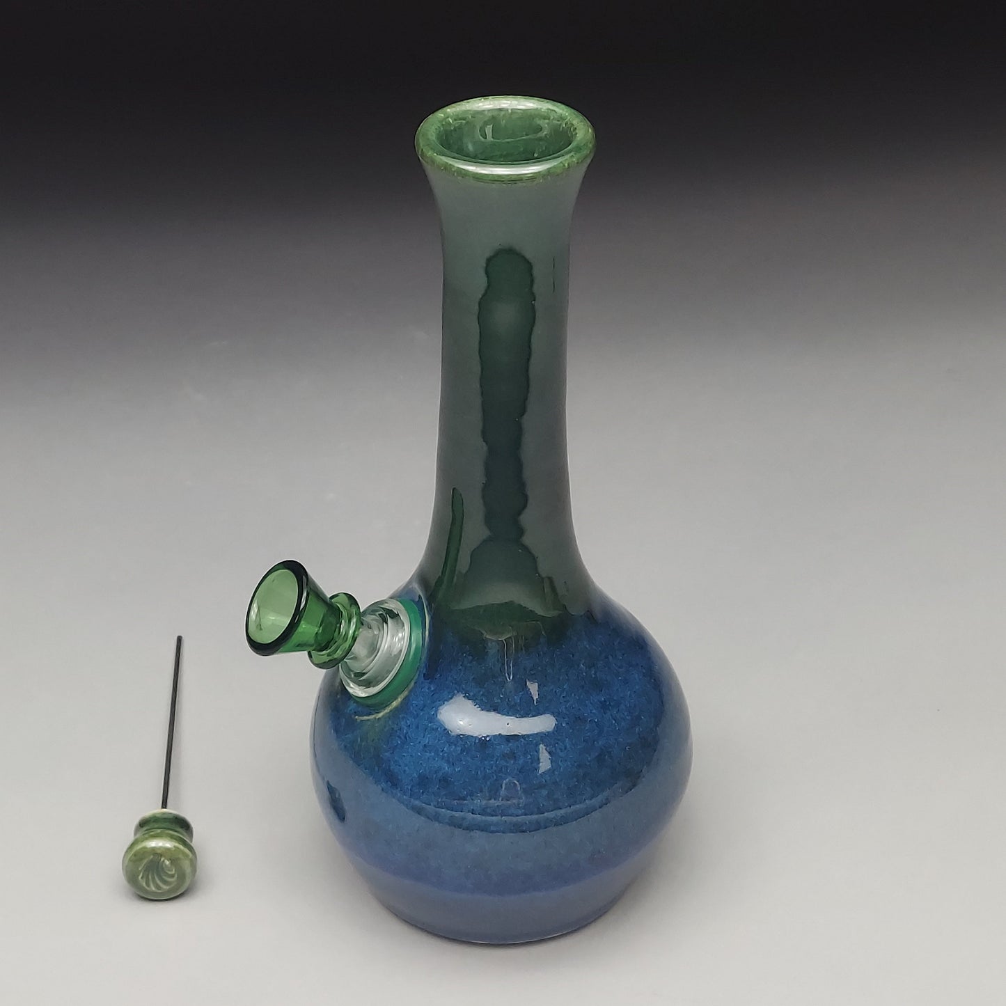 Green & Blue Ceramic Bottle #2026