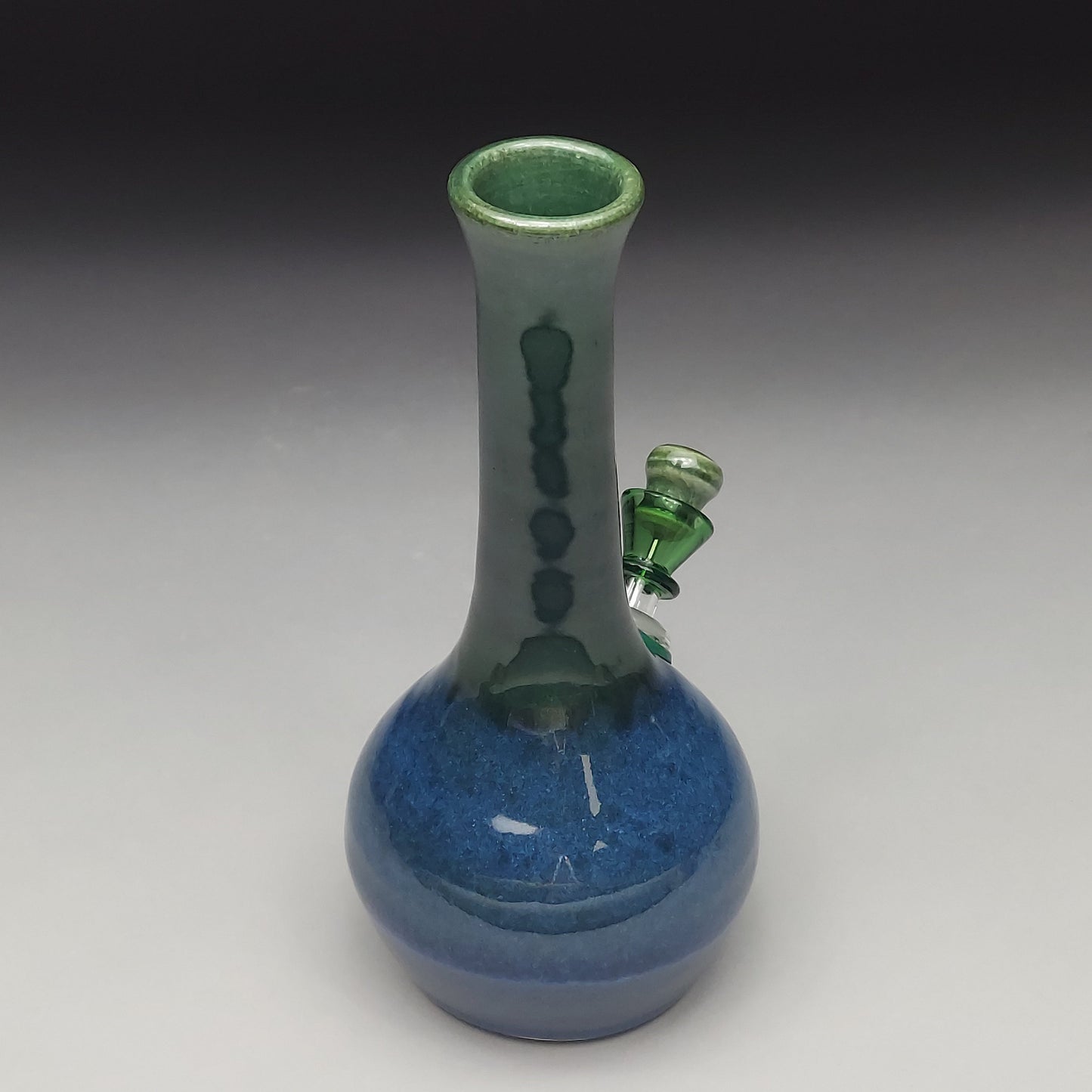 Green & Blue Ceramic Bottle #2026