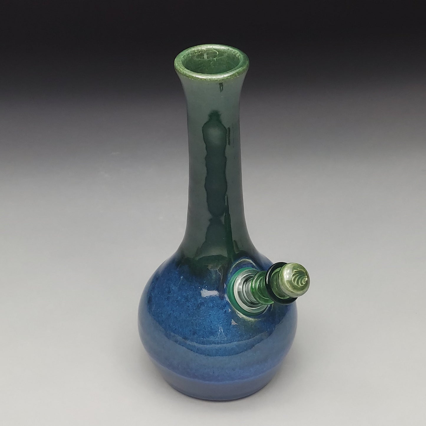 Green & Blue Ceramic Bottle #2026