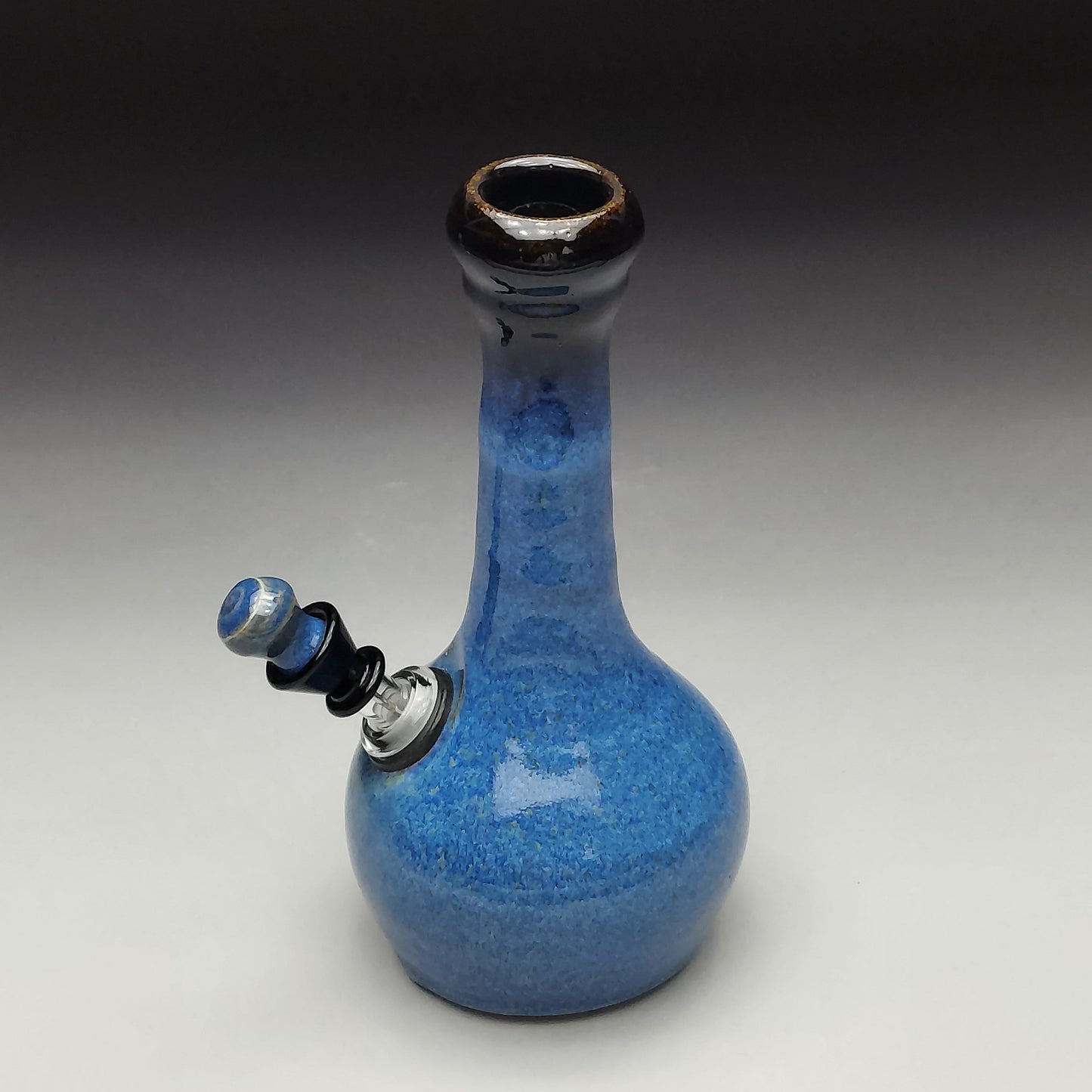 Blue & Black Ceramic Bottle #2029