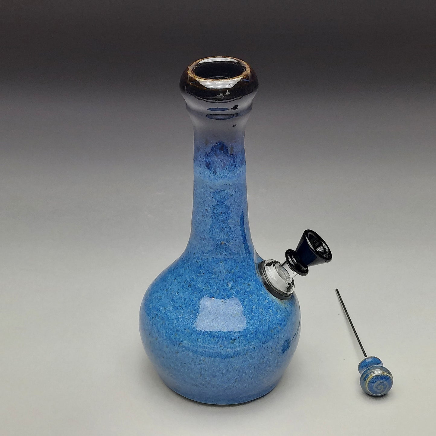 Blue & Black Ceramic Bottle #2029