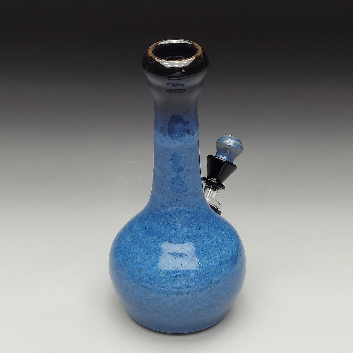 Blue & Black Ceramic Bottle #2029