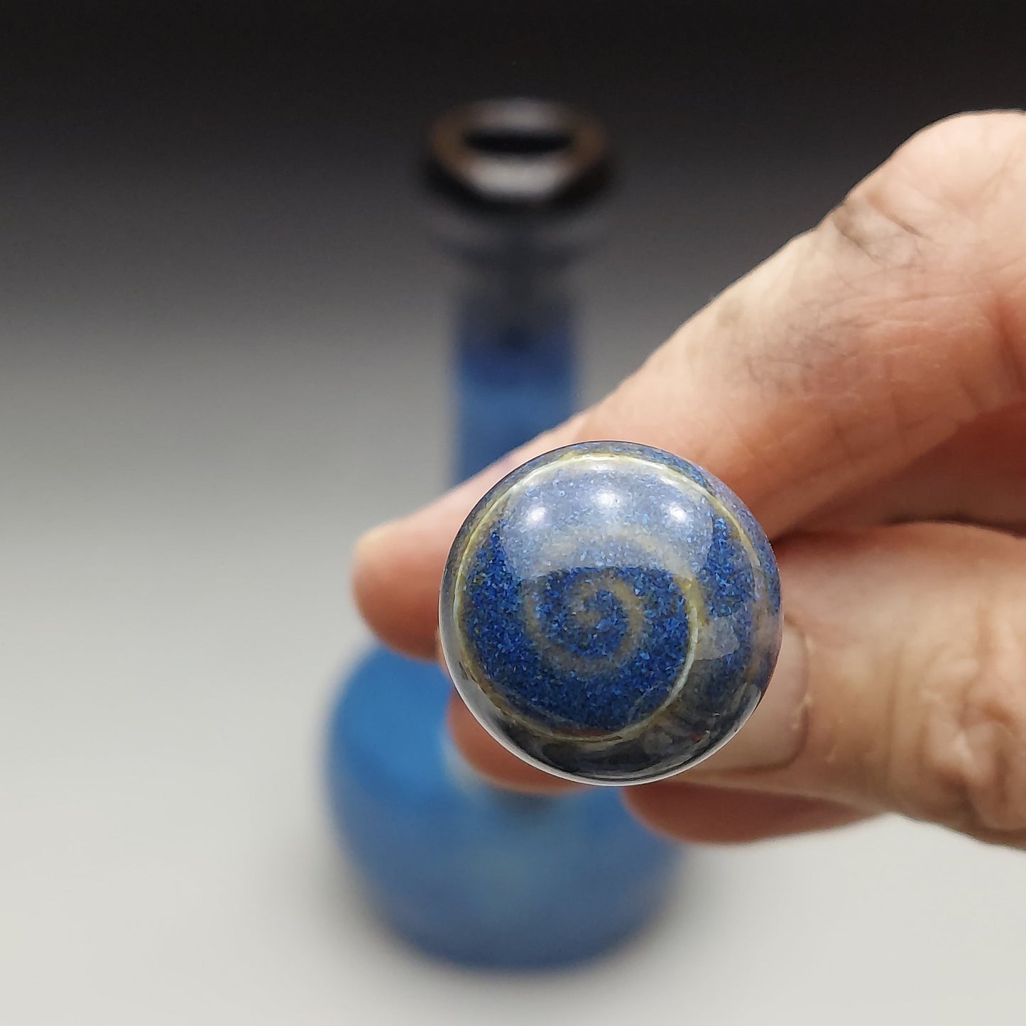 Blue & Black Ceramic Bottle #2029