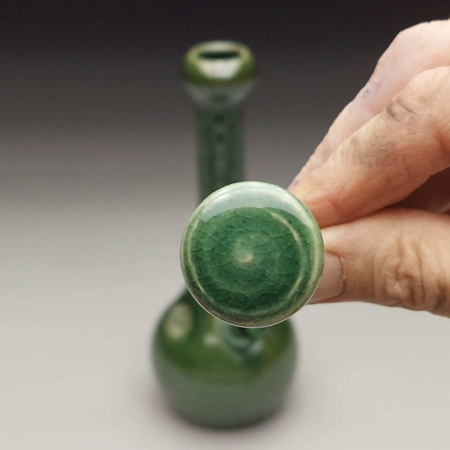 Green Ceramic Bottle #2030