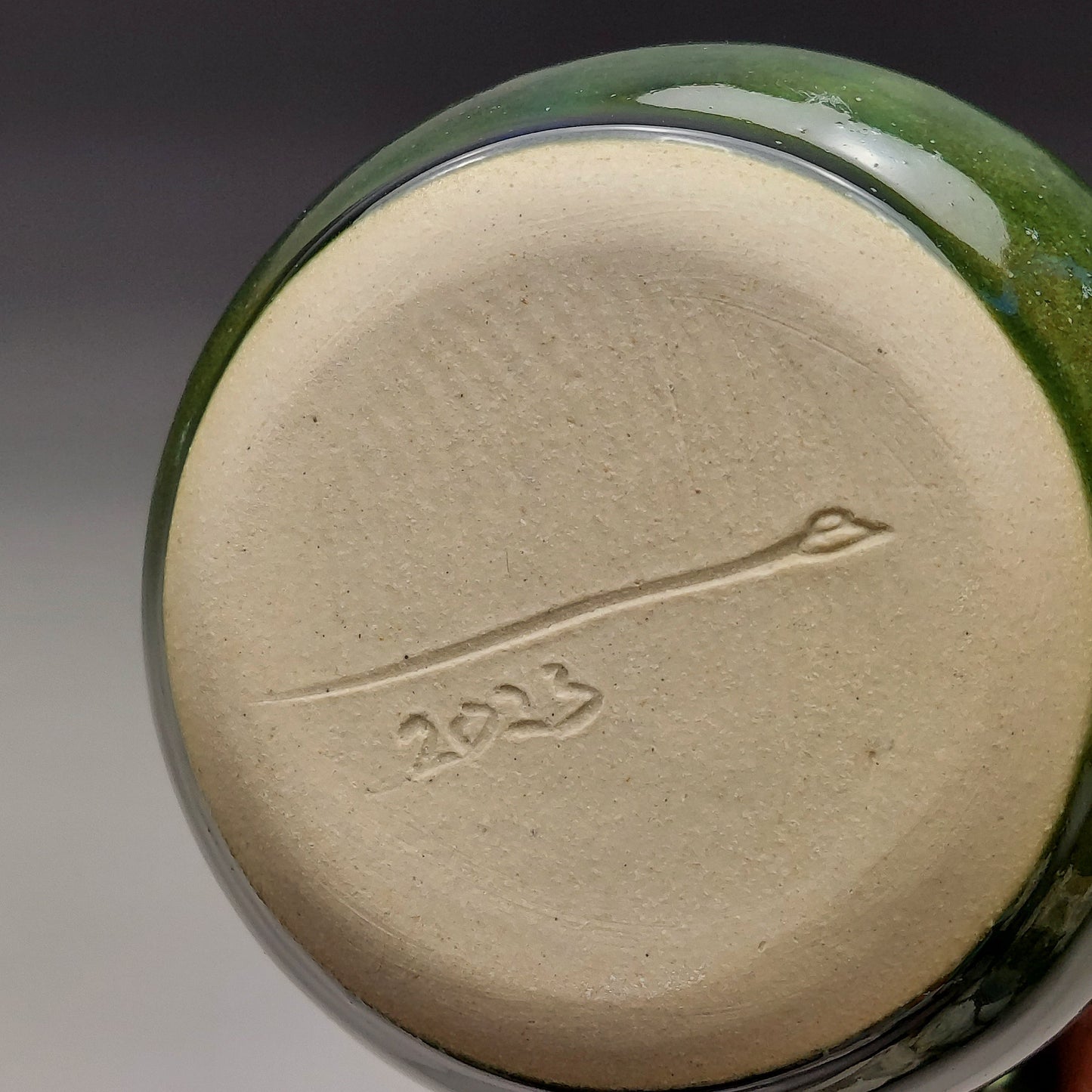 Green Ceramic Bottle #2030