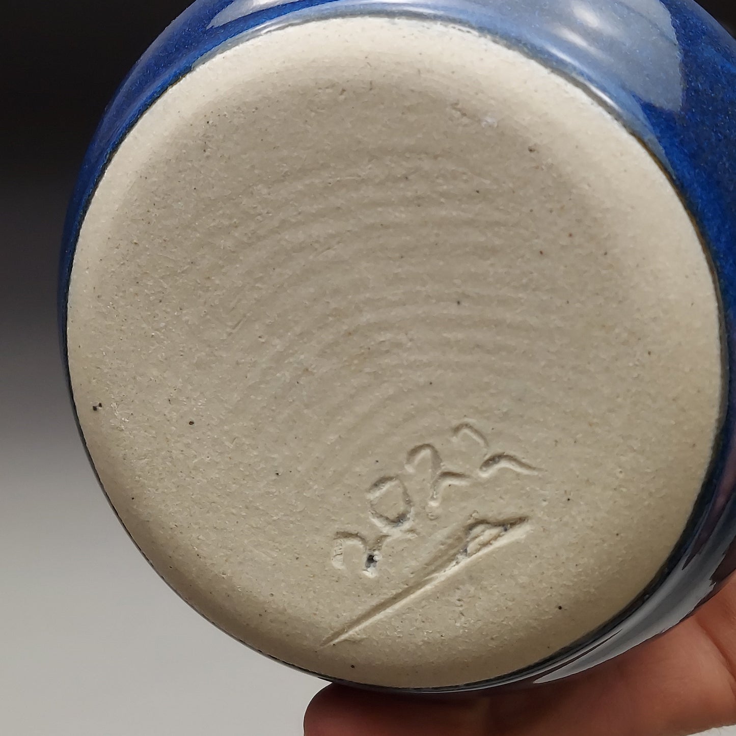 Blue & Black Ceramic Bottle #2001