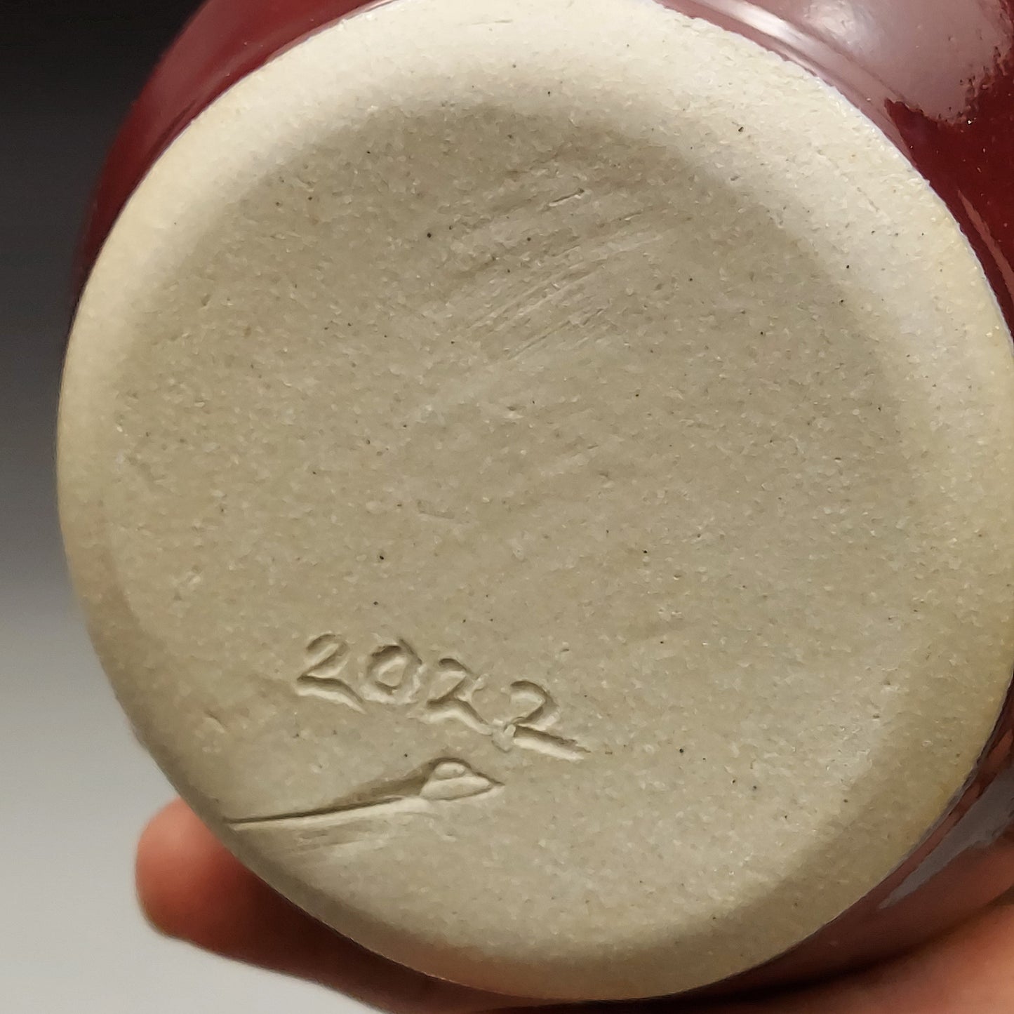 Burgundy Red Ceramic Bottle #2005