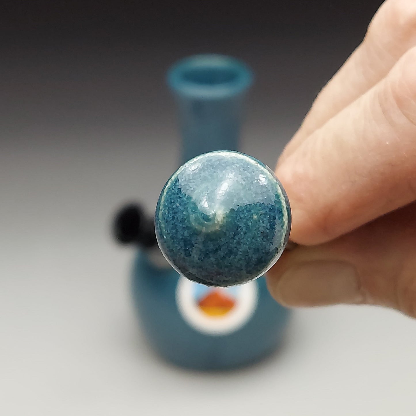 Small Teal Ceramic Bottle #2006