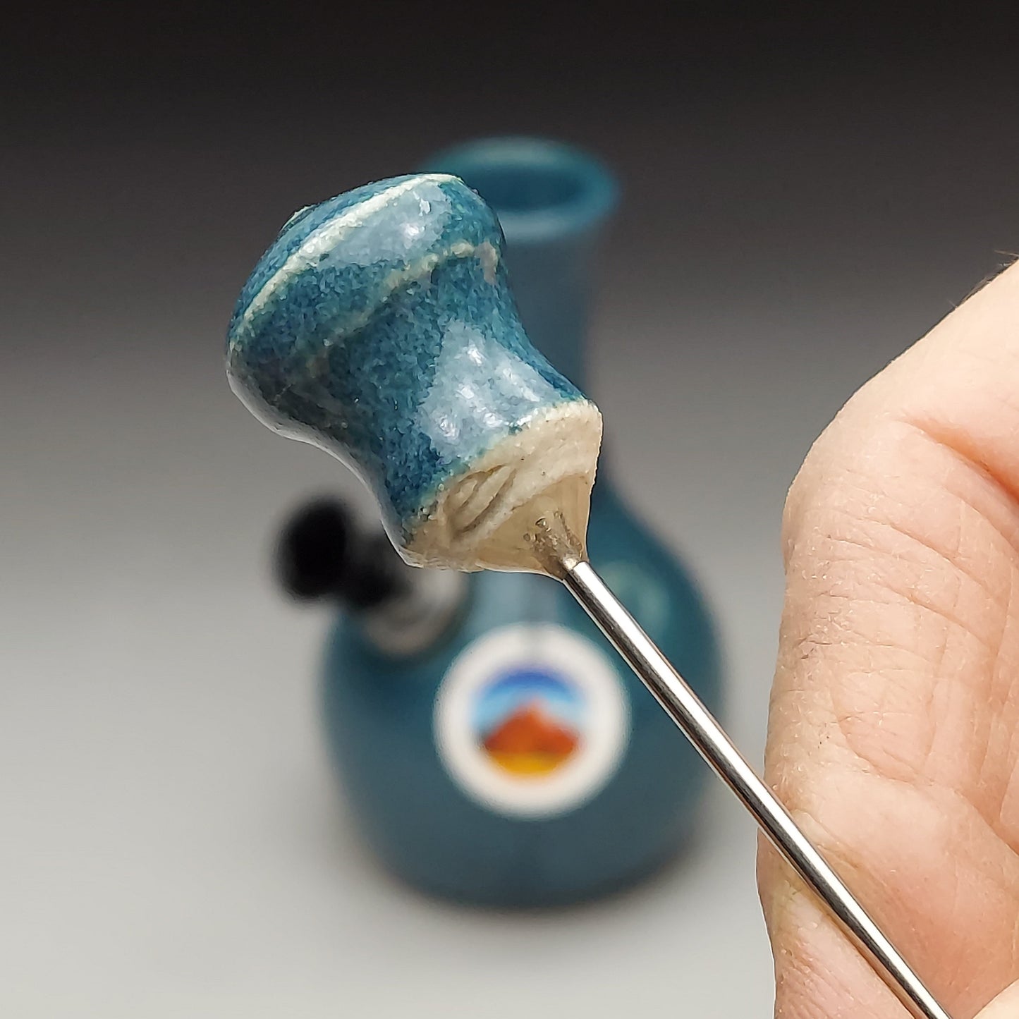Small Teal Ceramic Bottle #2006