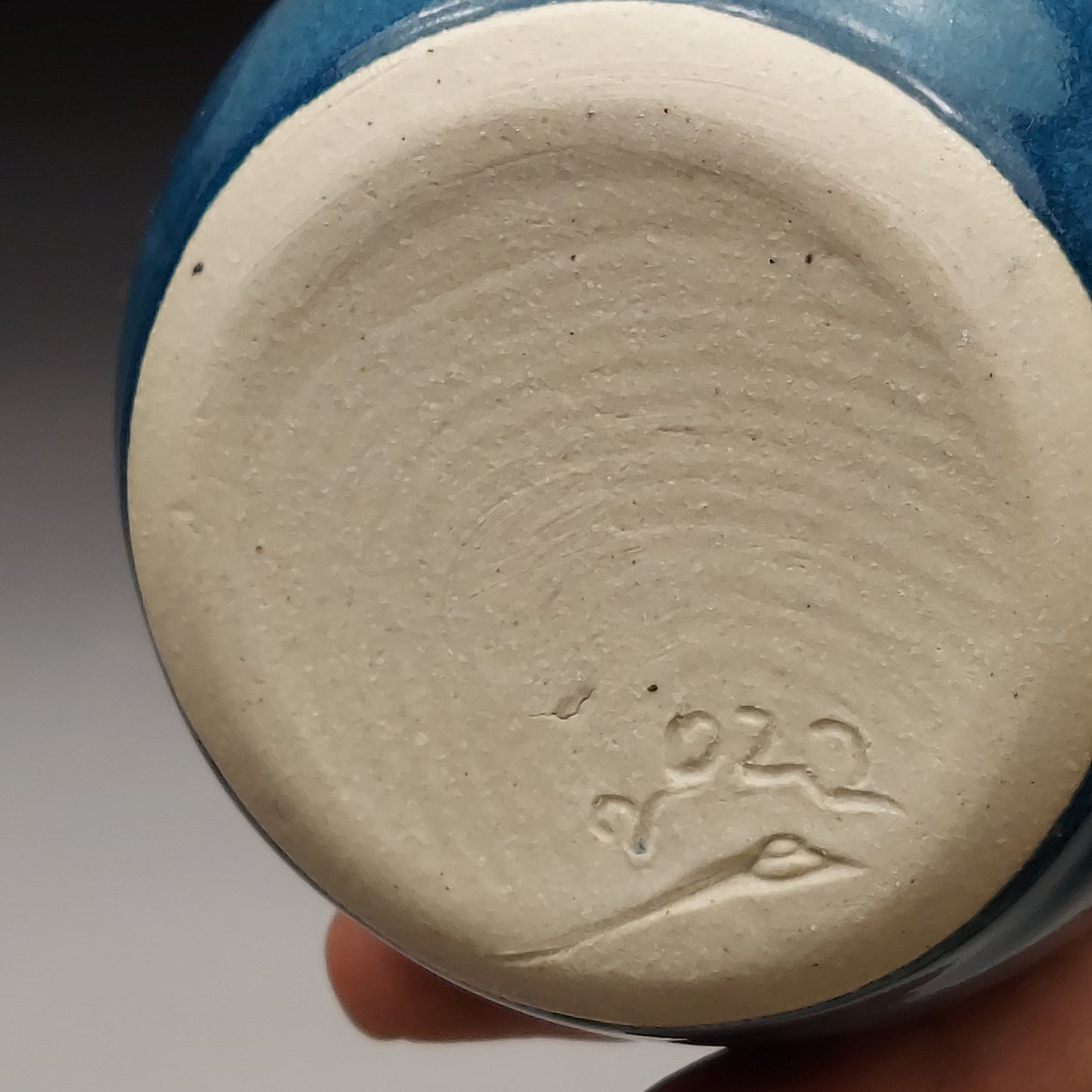Small Teal Ceramic Bottle #2006