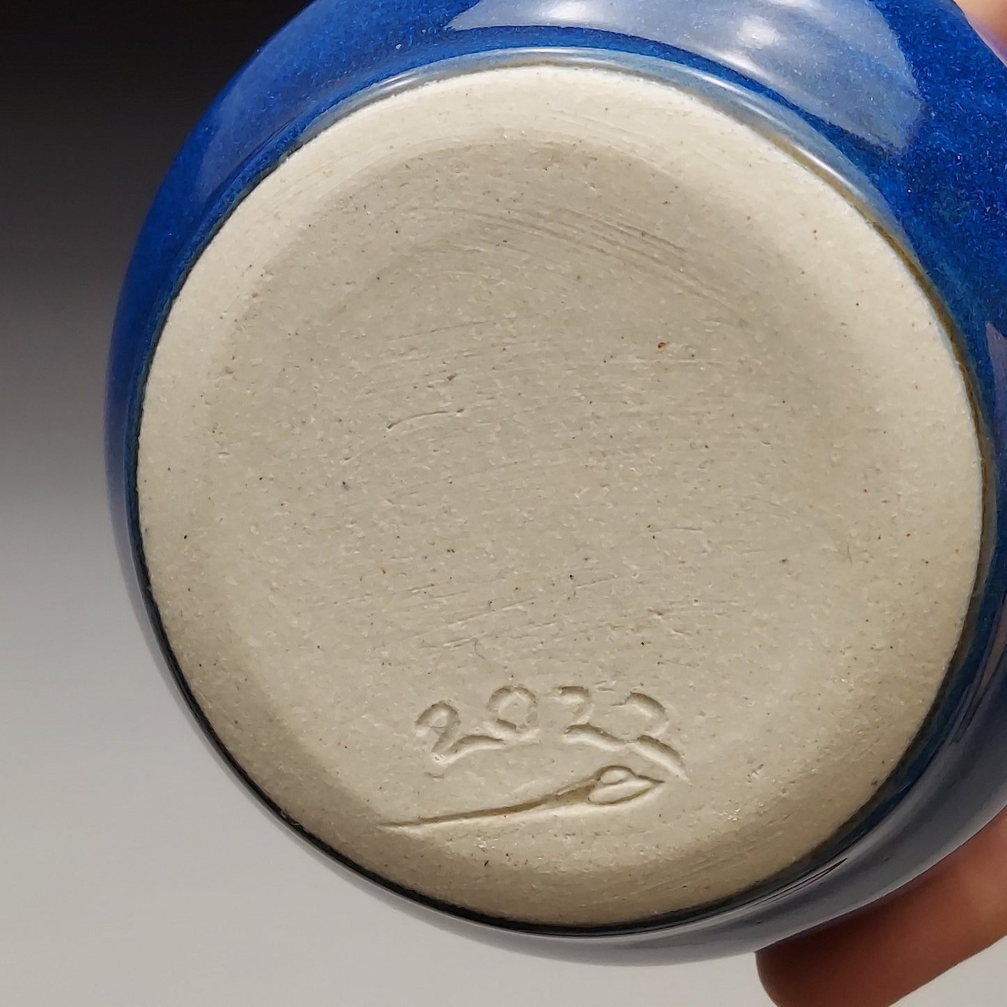 Blue & Black Ceramic Bottle #2007