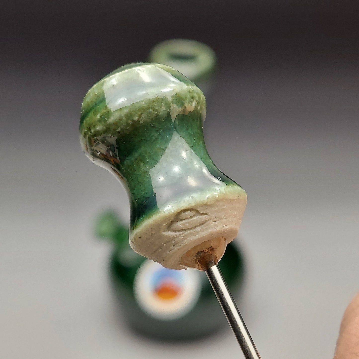 Green Ceramic Bottle with Ying Yang #2011
