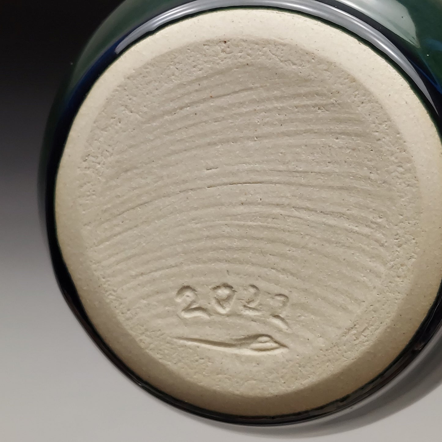 Green Ceramic Bottle with Ying Yang #2011