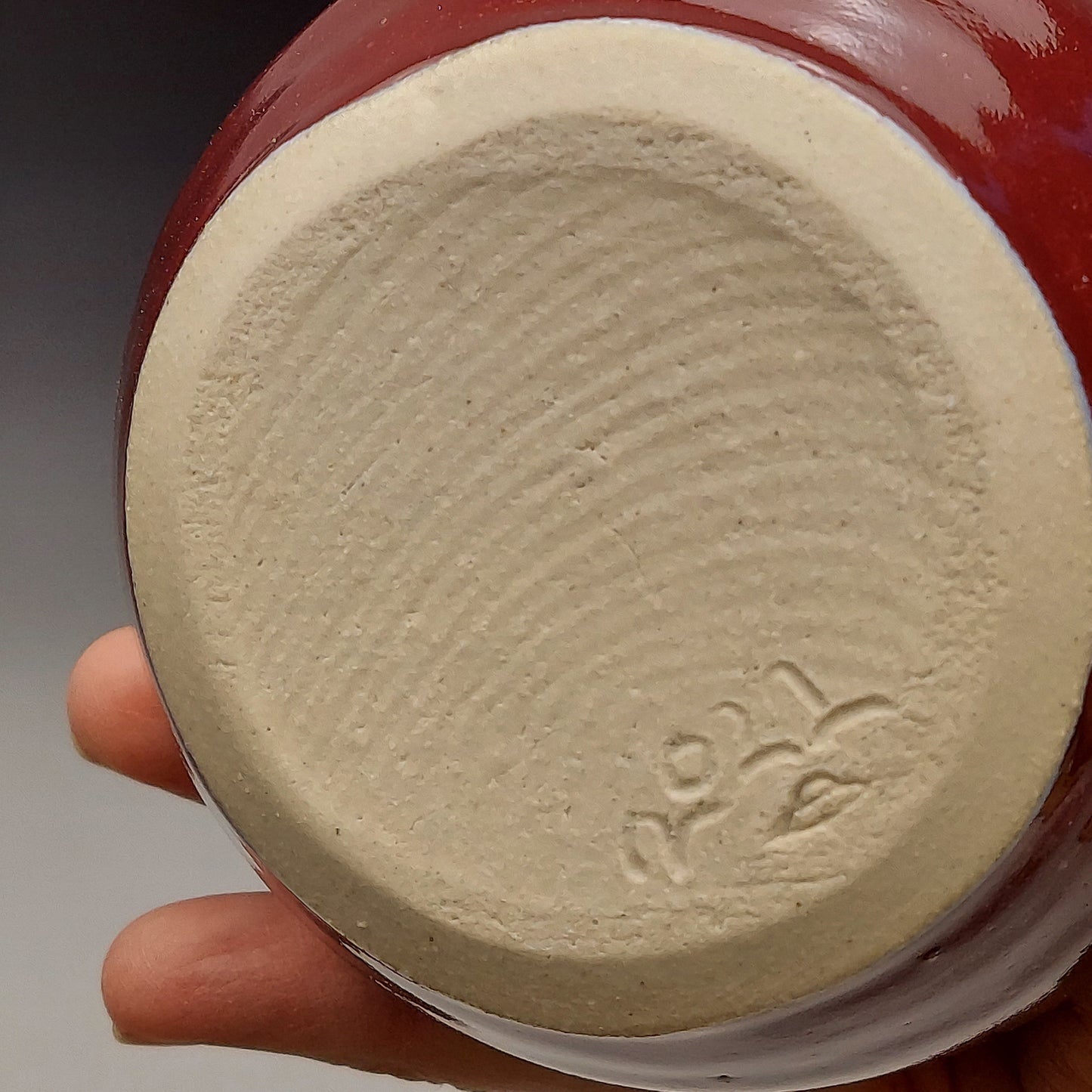 Burgundy Red Ceramic Bottle #2012