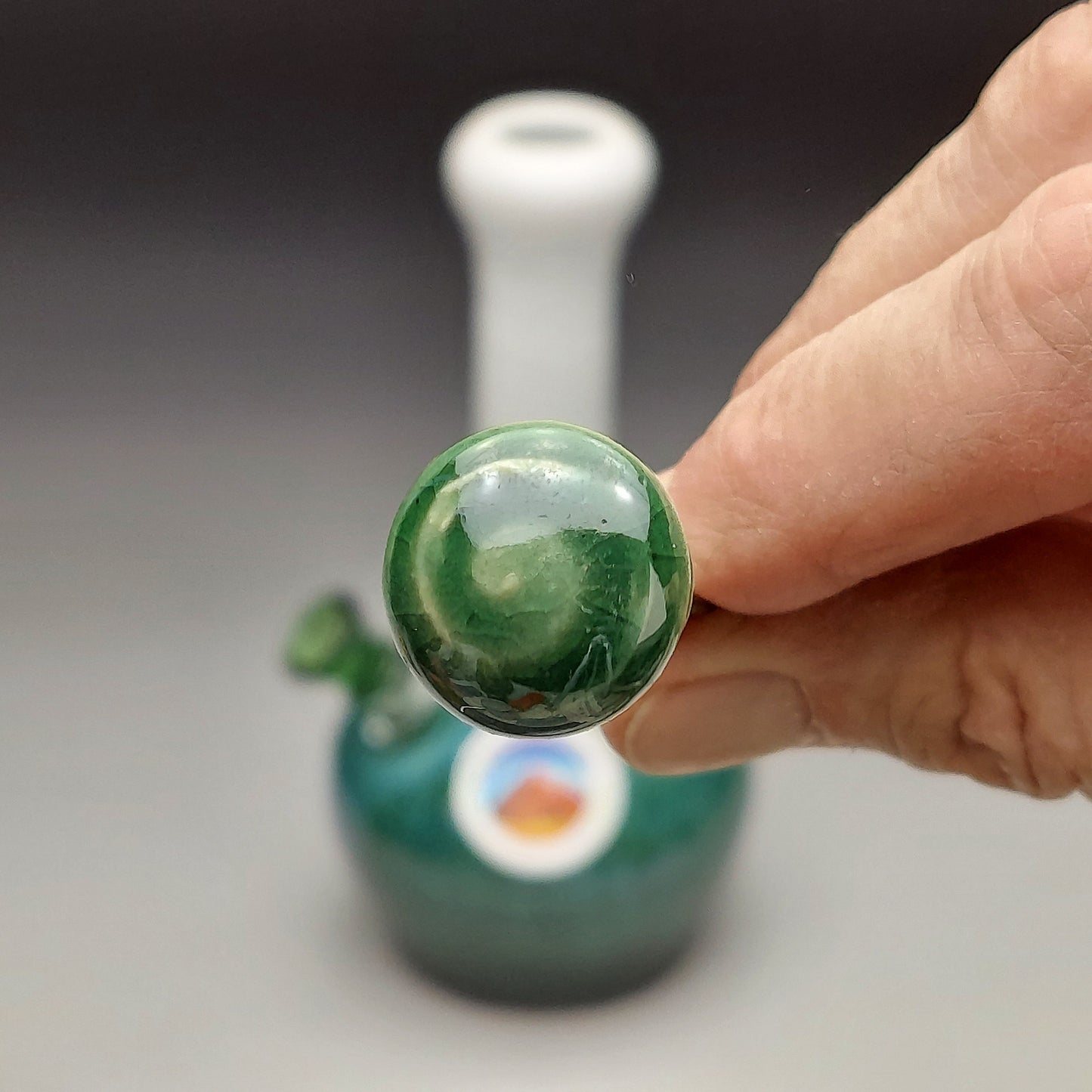 Green & White Ceramic Bottle #2014
