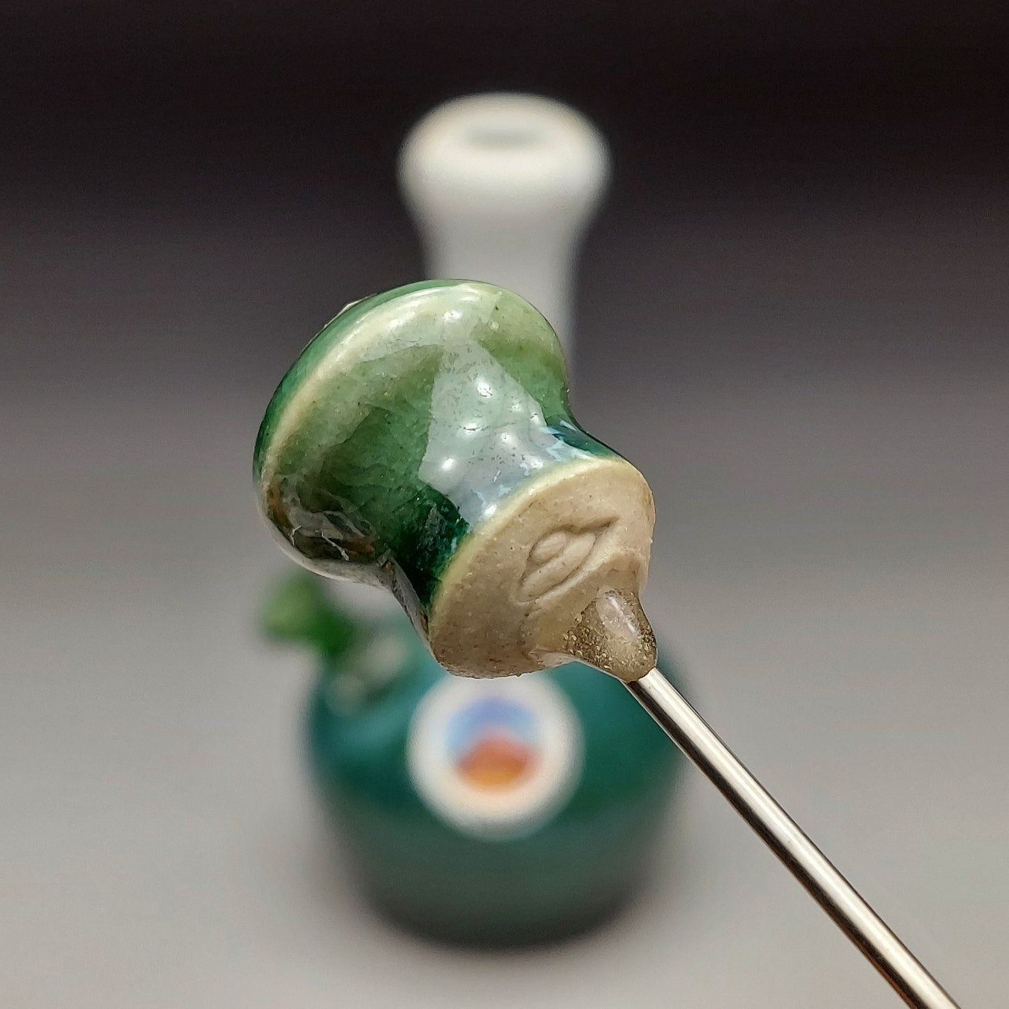 Green & White Ceramic Bottle #2014