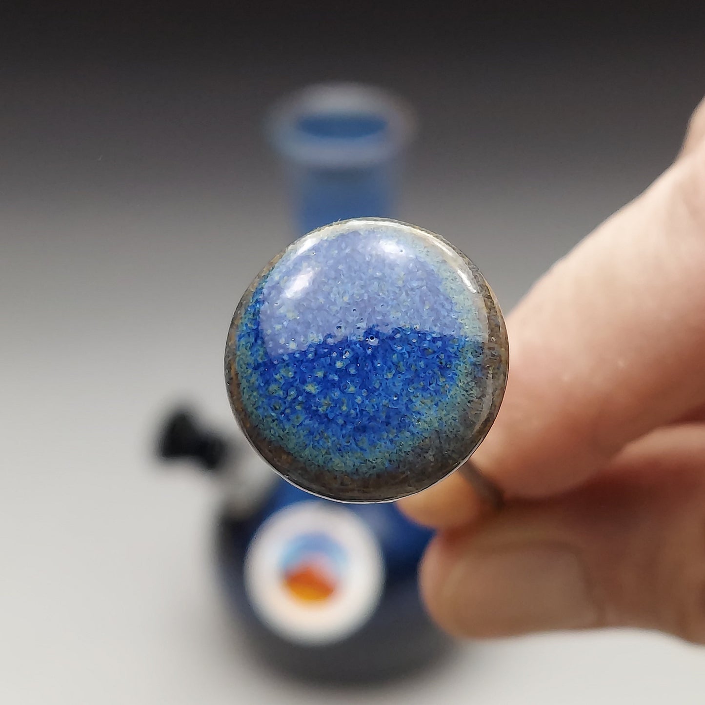 Blue & Black Ceramic Bottle #2018