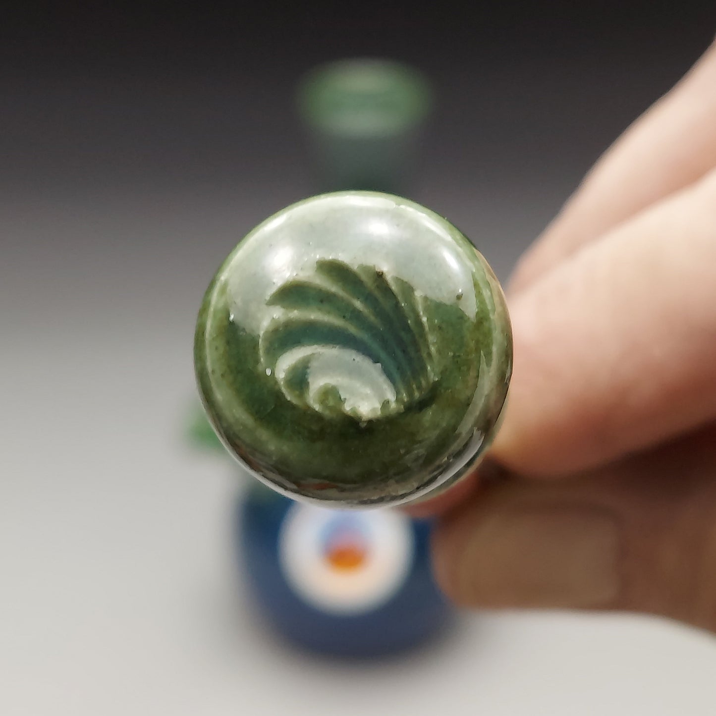 Green & Blue Ceramic Bottle #2026