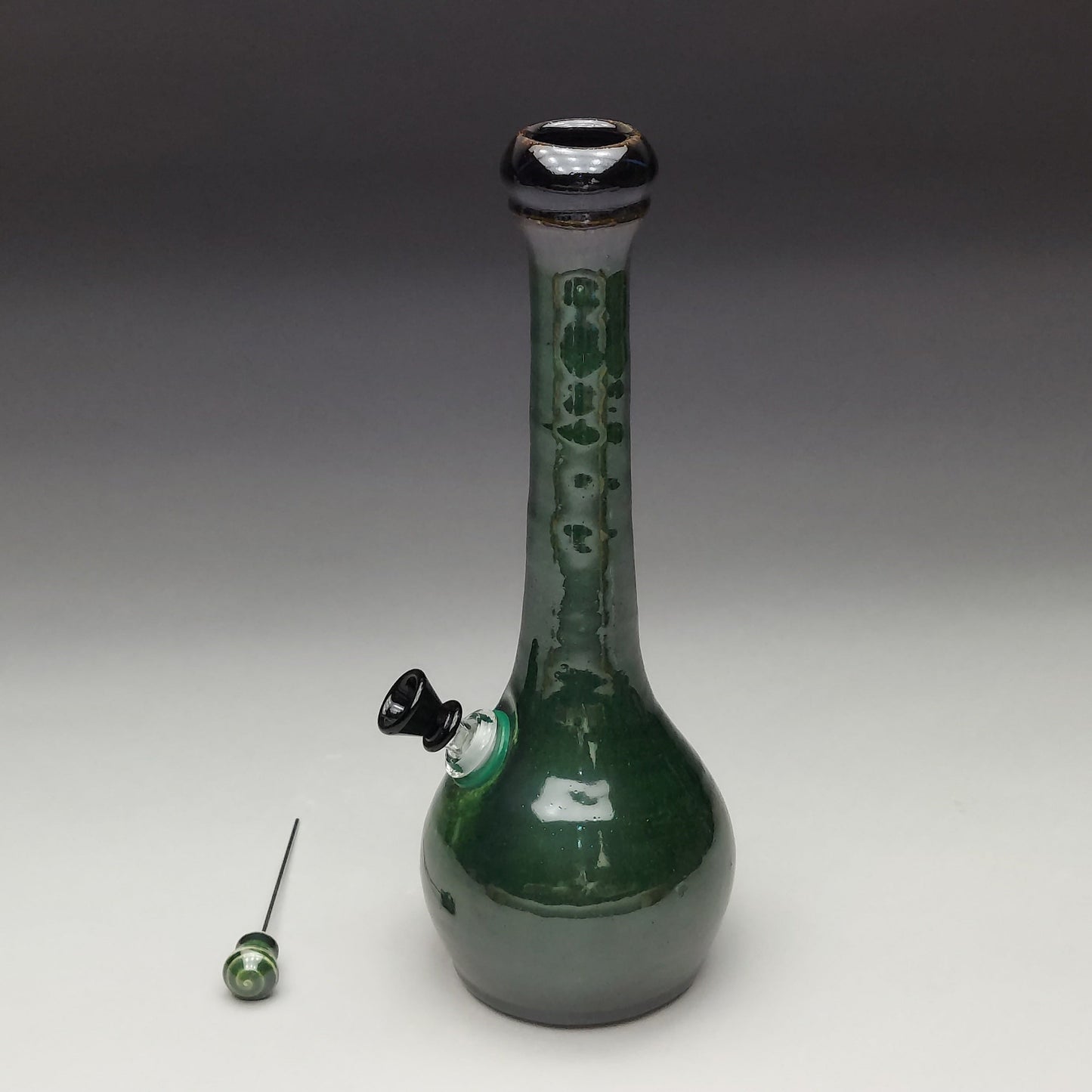 Green & Black Ceramic Bottle #2002