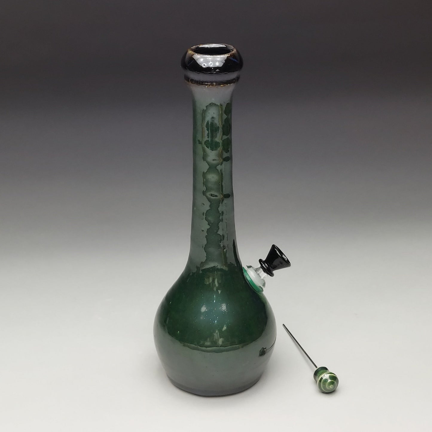 Green & Black Ceramic Bottle #2002