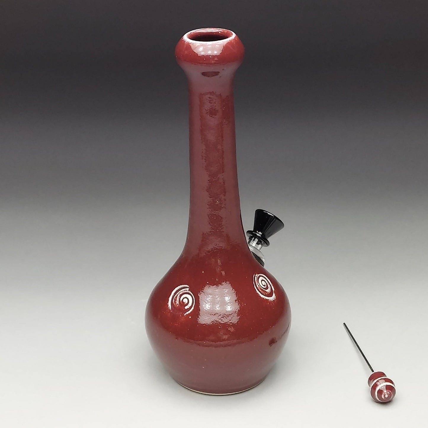Burgundy Red Ceramic Bottle #2003