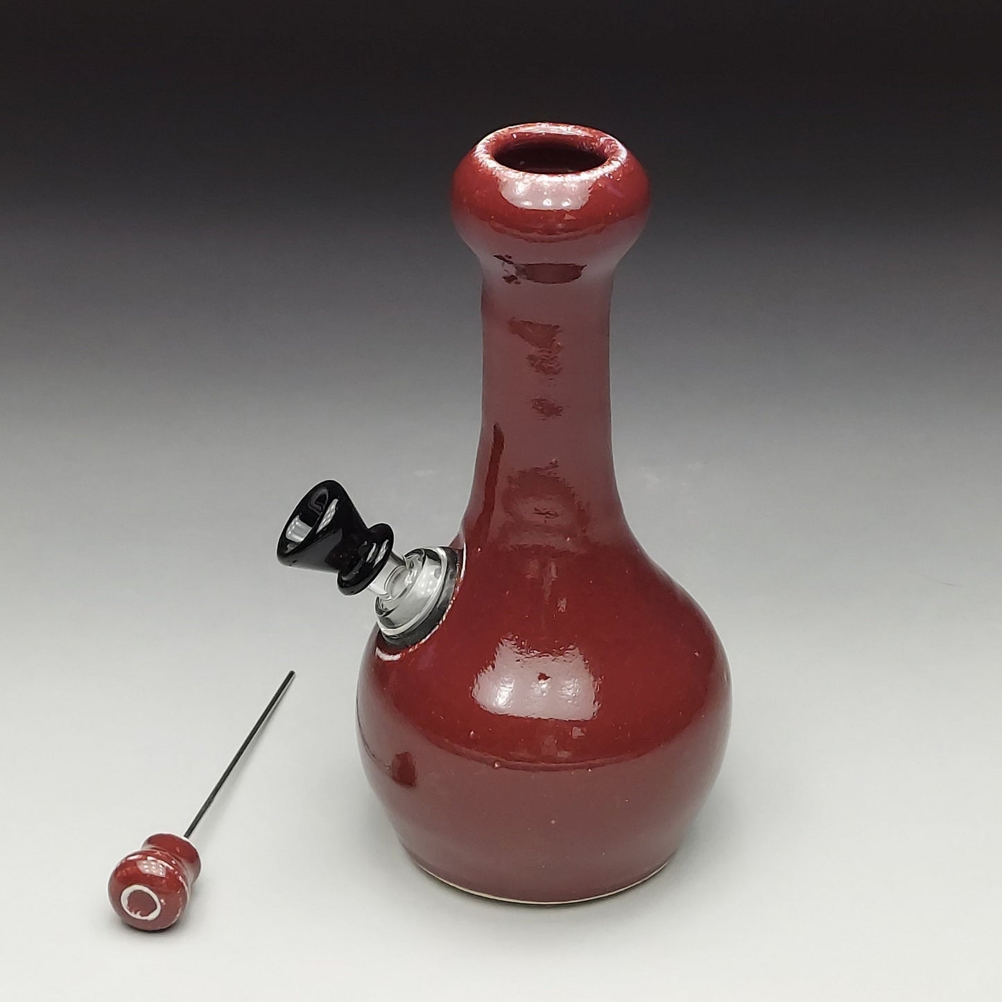 Burgundy Red Ceramic Bottle #2005