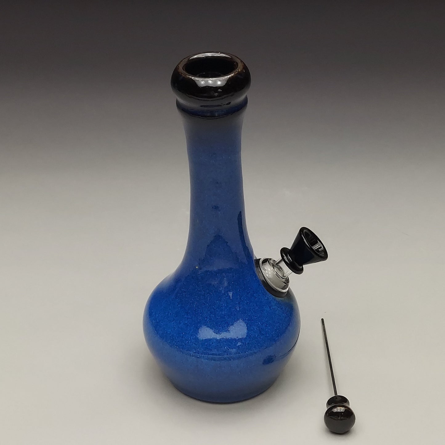 Blue & Black Ceramic Bottle #2007
