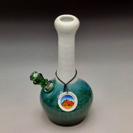 Green & White Ceramic Bottle #2014