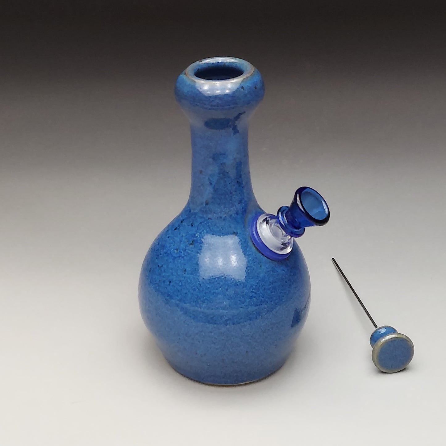 Small Blue Ceramic Water Pipe # 2032